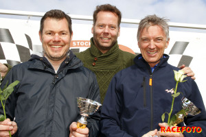 Daniel Frodin på pallen tillsammans med Ronnie Hermansson och Rolf Busch.